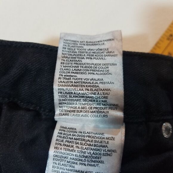 Divided by H&M Black Wash Denim Frayed Hem Jeans Size US 4 - Picture 6 of 10